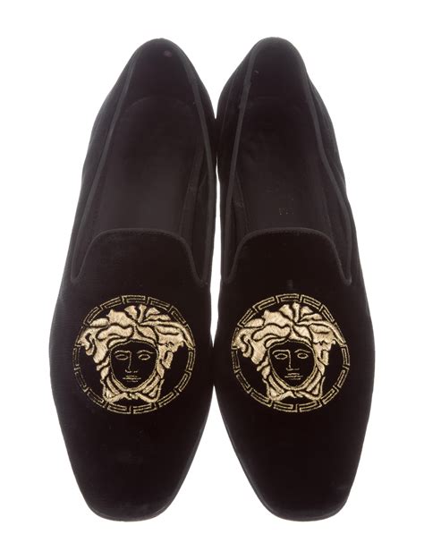 versace black velvet medusa smoking slippers|Versace: Black Velvet Medusa Smoking Slippers .